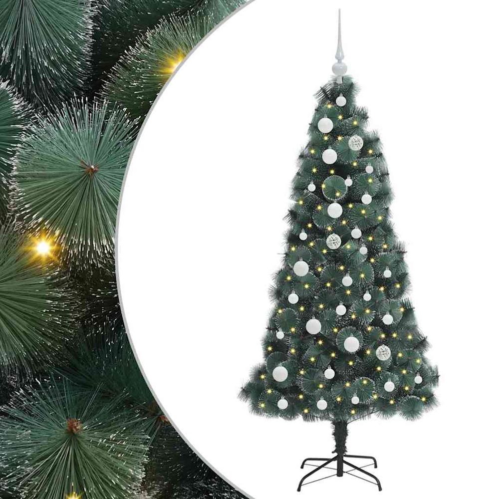 Arbre de noël artificiel pré-éclairé avec ensemble de boules