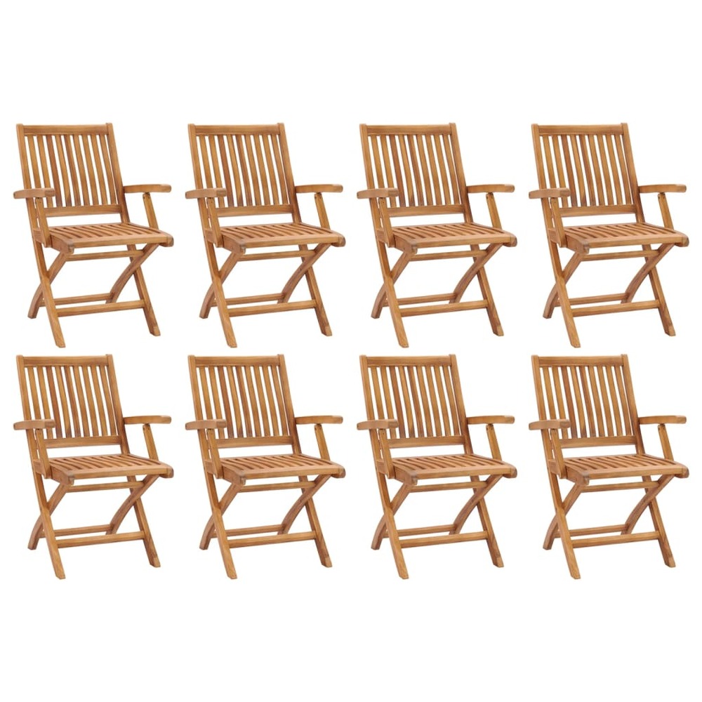 Chaises pliables de jardin lot de 8 bois de teck solide