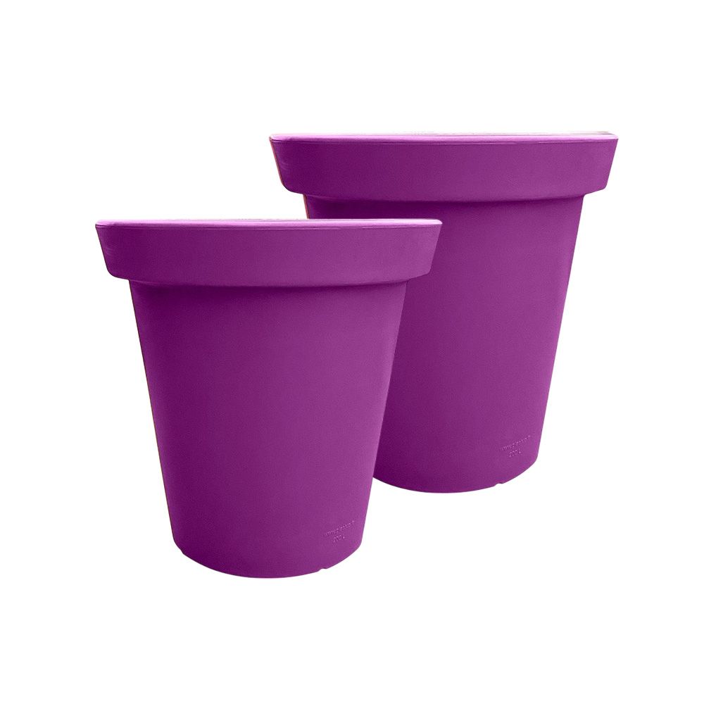 Pot de fleurs rond xxl delight 200l - lot de 2 - plast'up rotomoulage
