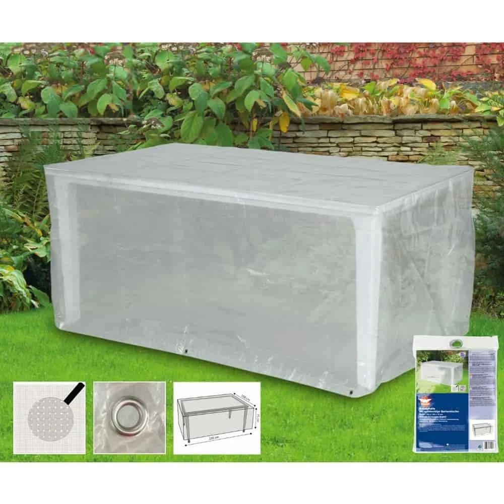 Housse de protection table de jardin rectangulaire 220x100x75cm - transparente