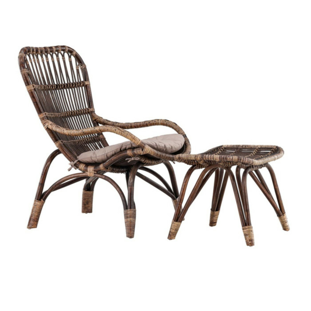 Fauteuil de jardin & repose-pieds 
