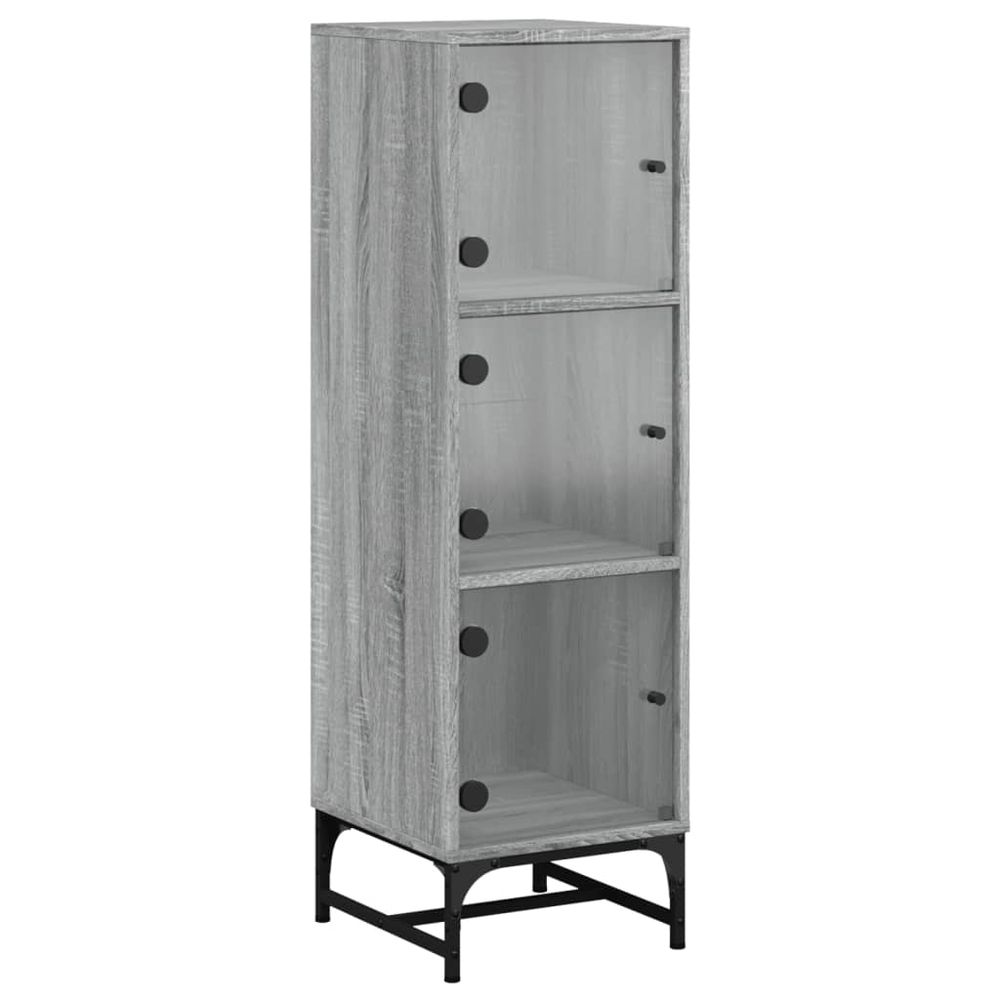 Buffet bahut commode armoire meuble de rangement organisateur cuisine salle de séjour salon avec portes en verre sonoma 35 x