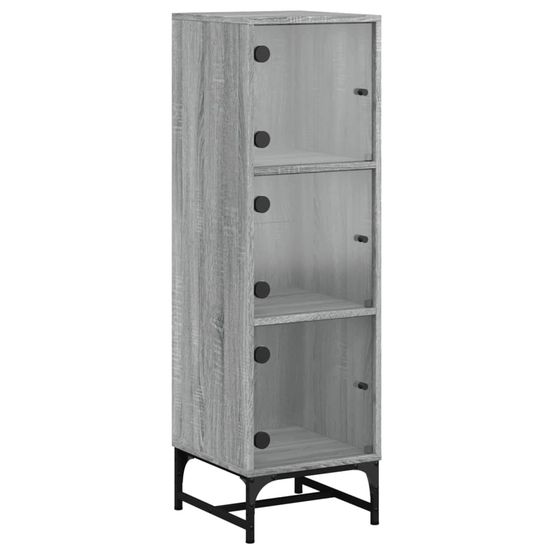 Buffet bahut commode armoire meuble de rangement organisateur cuisine salle de séjour salon avec portes en verre sonoma 35 x