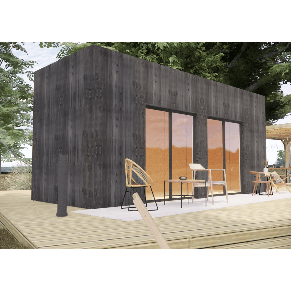 Bureau de jardin 4 saisons en bois 6,6 x 2,4 x 3,2 m / isolation re2020 avec plancher isolé / menuiseries alu k-line