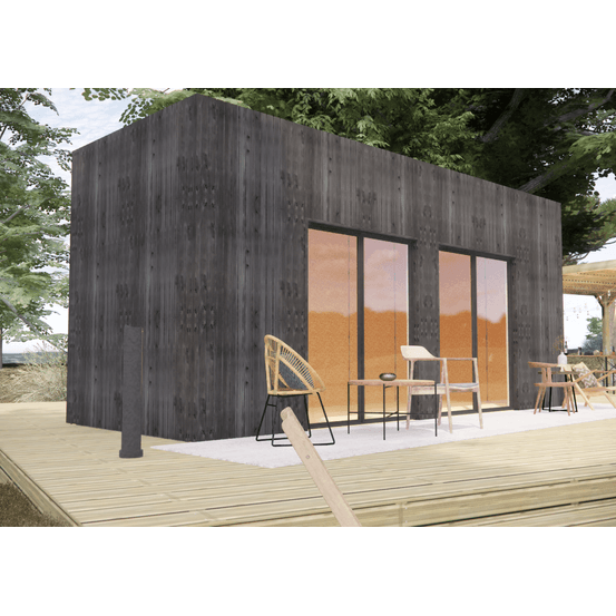 Bureau de jardin 4 saisons en bois 6,6 x 2,4 x 3,2 m / isolation re2020 avec plancher isolé / menuiseries alu k-line