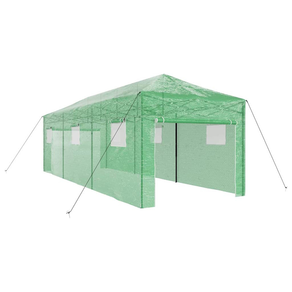 Serre avec cadre pop-up avec toit vert 290 x 870 x 315 cm fer