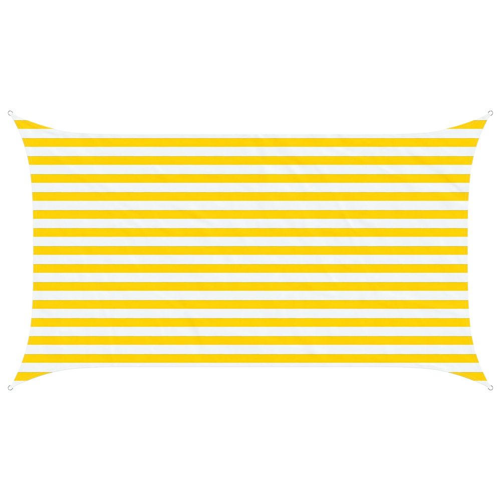 Voile d'ombre jaune et blanc 2 x 3,5 m 100 % polyester oxford