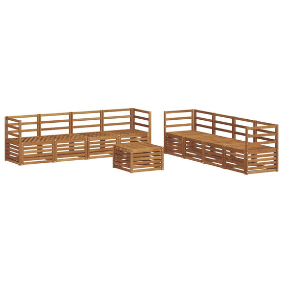Ensembles de canapés 9 pcs naturel bois d'acacia massif