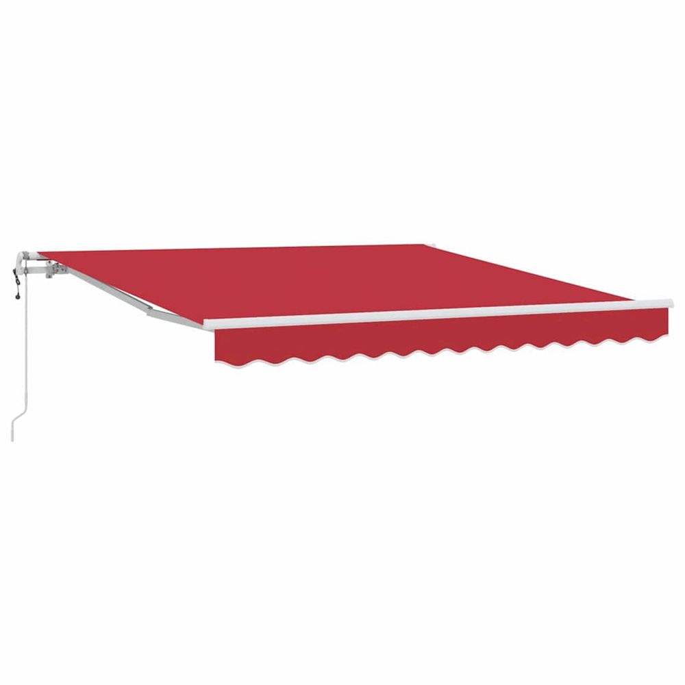 Auvent rétractable rouge 300 x 250 cm tissu et aluminium