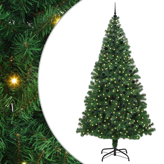 Sapin de noël artificiel vert 240 cm pvc, acier et plastique