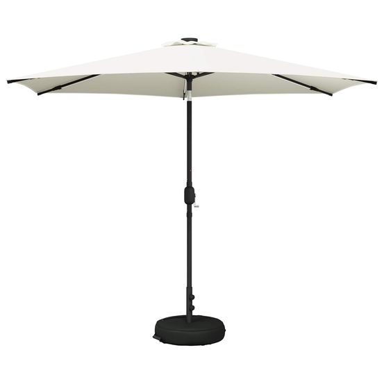 Parasol de jardin avec lumières led et base 300 x 300 cm