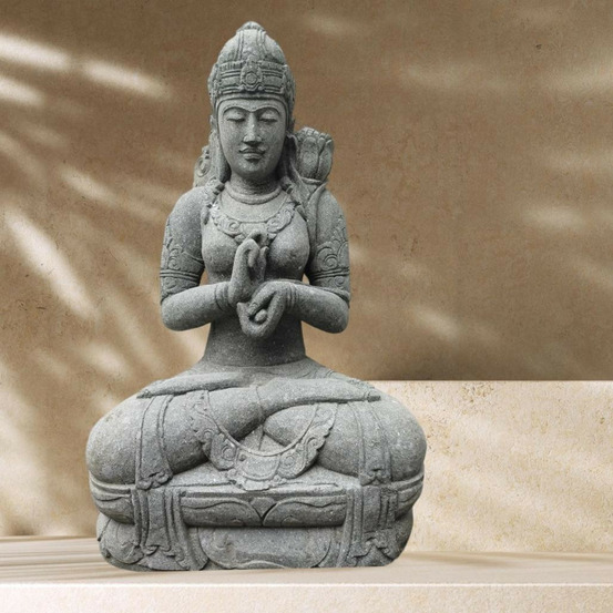 Statue déesse balinaise chakra extérieur zen pierre naturelle 120cm