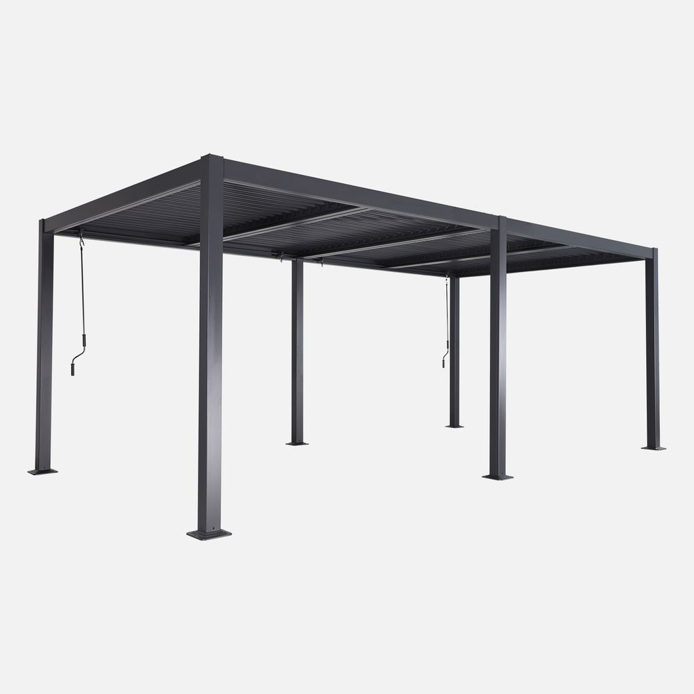Pergola bioclimatique aluminium et acier lames orientables 6x3m palace