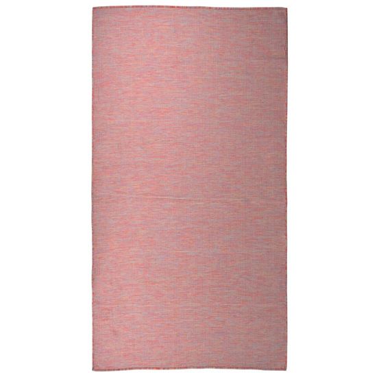 Tapis à tissage plat d'extérieur 80x150 cm rouge