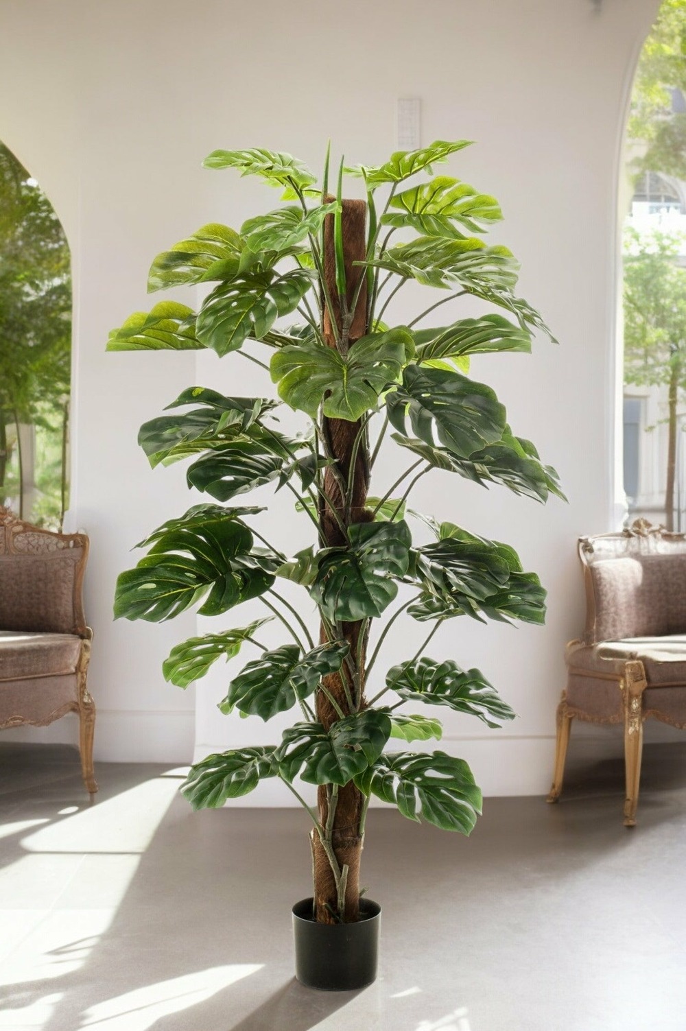 Monstera deliciosa plante artificielle - h150cm, ø12cm