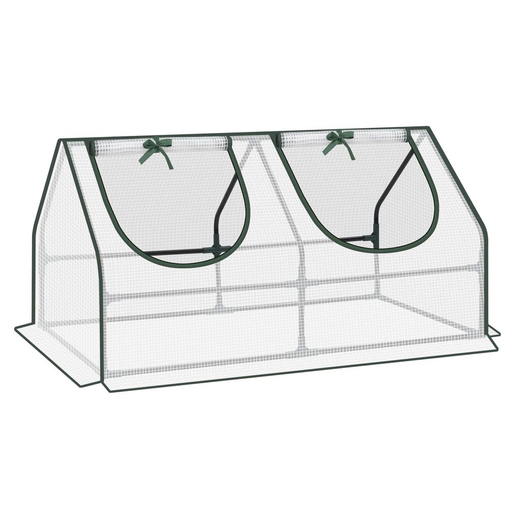 Mini serre de jardin pe acier pour balcon protection plantes 120x60x60cm blanc - comfortxl outdoor living