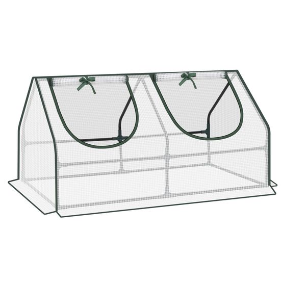 Mini serre de jardin pe acier pour balcon protection plantes 120x60x60cm blanc - comfortxl outdoor living