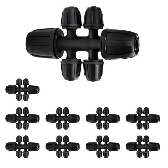 Pièces de raccord et accessoires pour tuyaux - connecteurs en t verrouillables pour irrigation de 1/2 à 1/4 pouce, 10 pièces