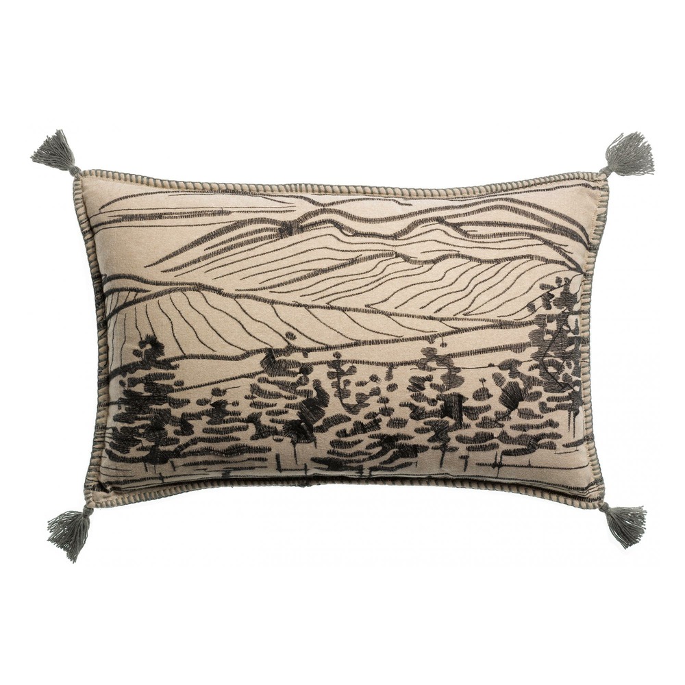 Coussin brodé dusko thym 40 x 65 cm