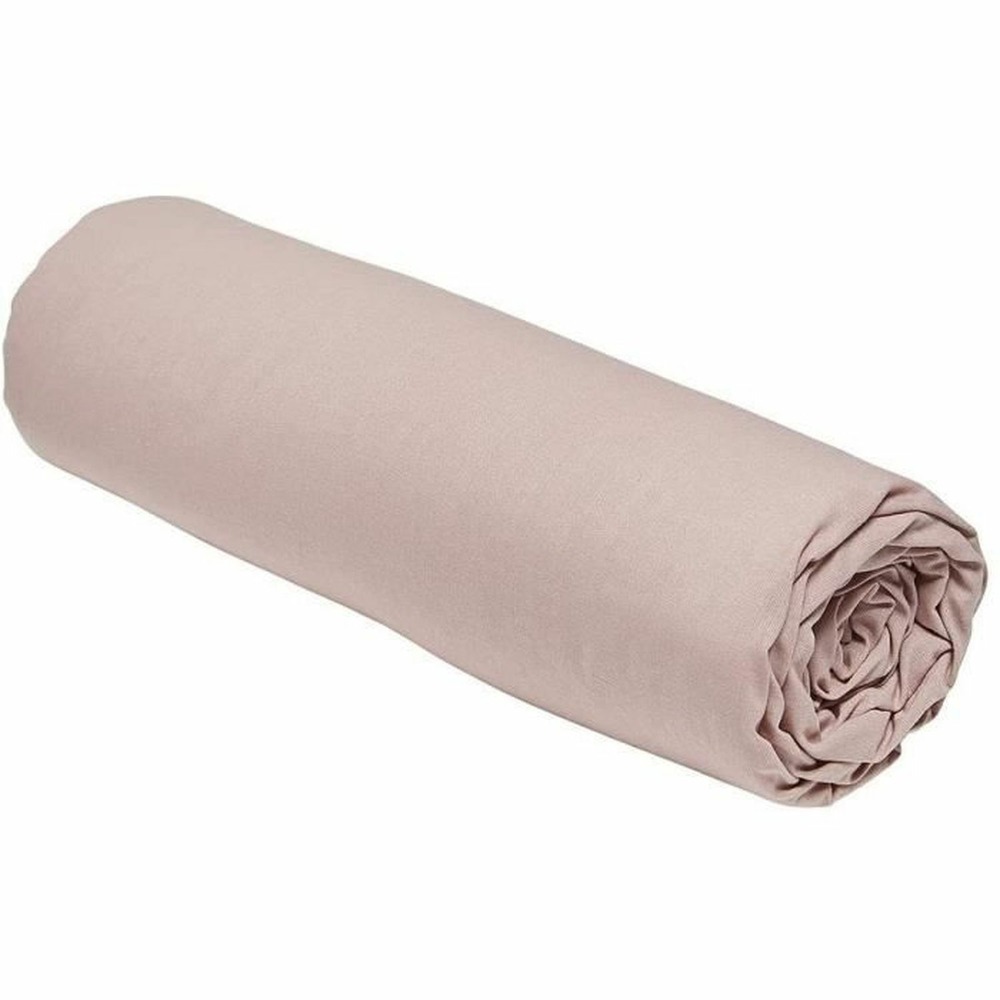 Drap housse uni rose des sable 90 x 190 cm