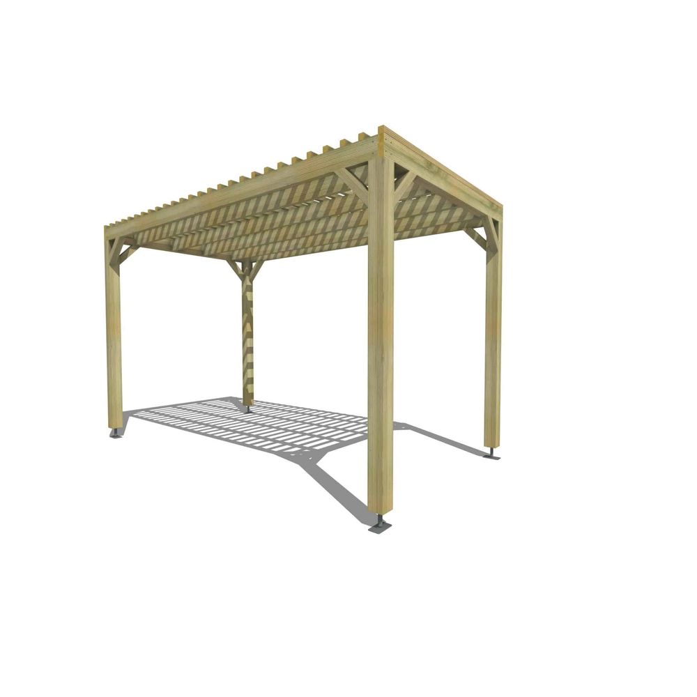 Pergola bois • 2m x 4m • indépendante • sens profondeur • lattage bois • livraison comprise