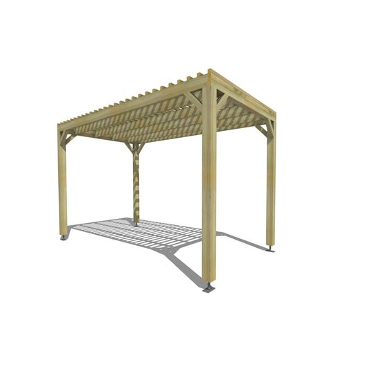 Pergola bois • 2m x 4m • indépendante • sens profondeur • lattage bois • livraison comprise