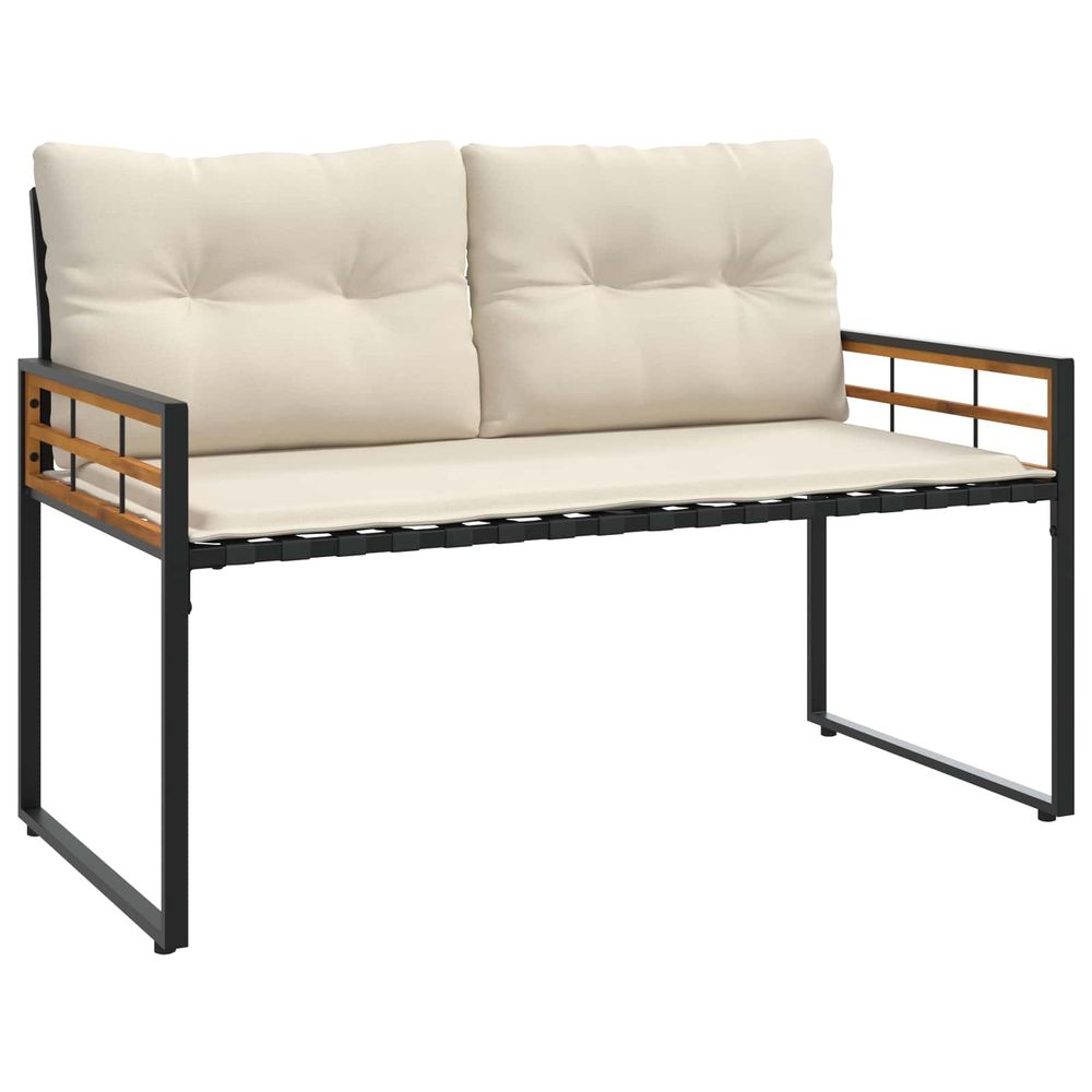 Banc à couches en bois 114 x 55 x 77 cm crème rectangulaire