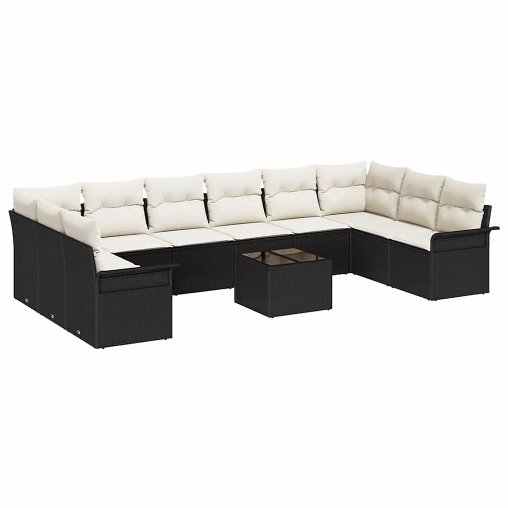 Ensemble de canapé de jardin 11 pc marron polyrotin