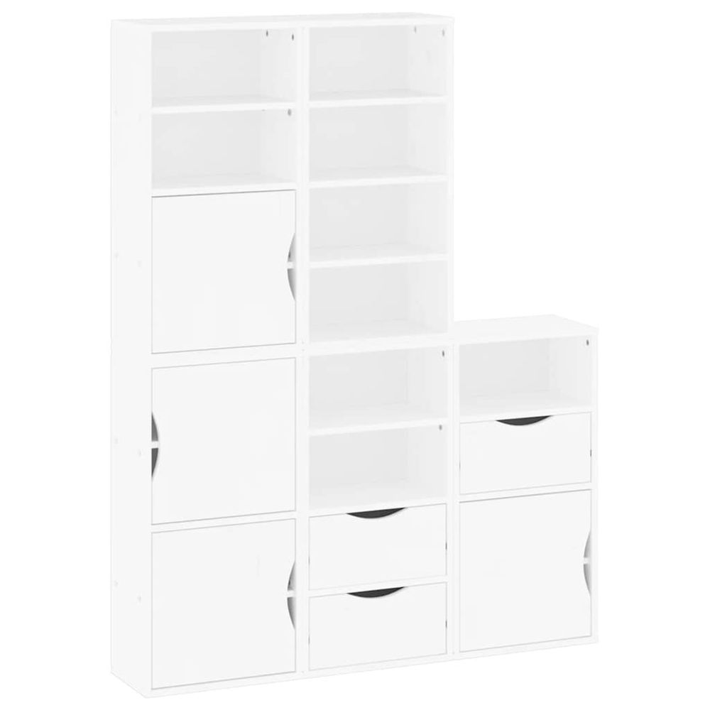 Armoires latérales 5 pcs odda blanc 40x24x79 cm bois massif pin