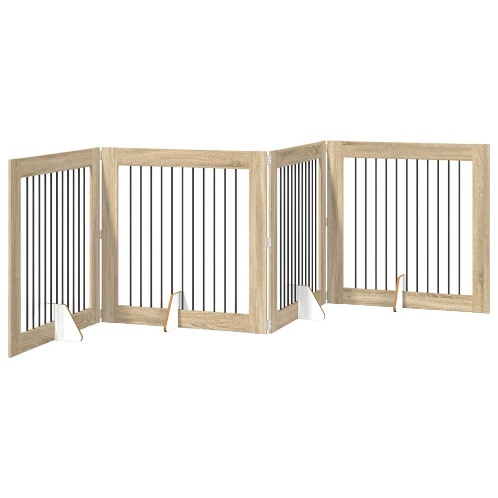 Porte de chien pliable avec supports 4 pc chêne sonoma 401 cm