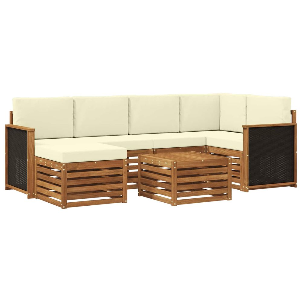 Ensemble de canapés d'extérieur 6 pc naturel et crème