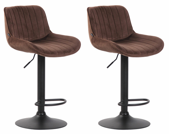 Lot de 2 tabourets de bar lentini velours noir