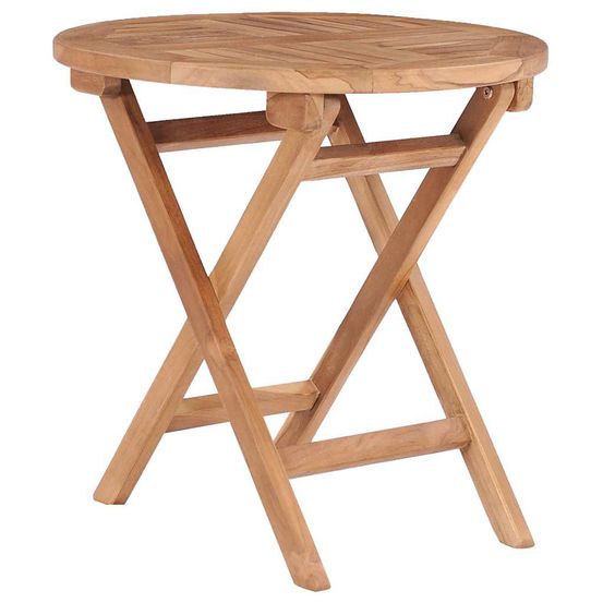 Table pliable de jardin 45 cm bois de teck solide