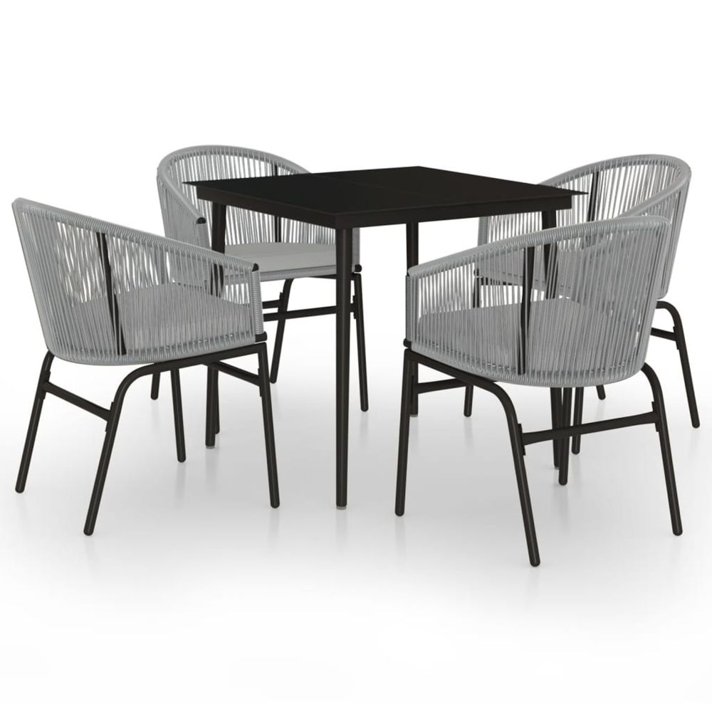 Ensemble à manger de jardin 5 pcs gris