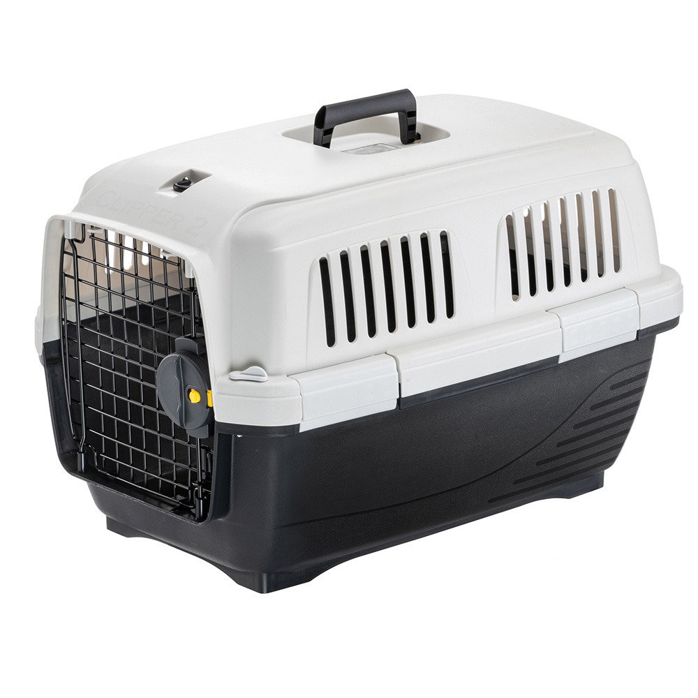 Ferplast caisse de transport chat clipper 2, iata, cage de transport pour petits chiens et chats max 8 kg, boite transport, voyage