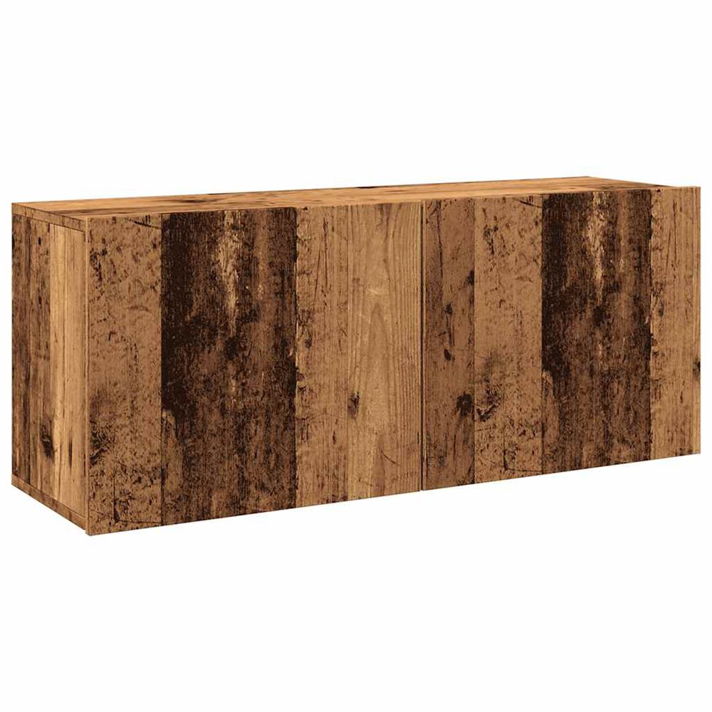 Meuble tv mural vieux bois 100x30x41 cm