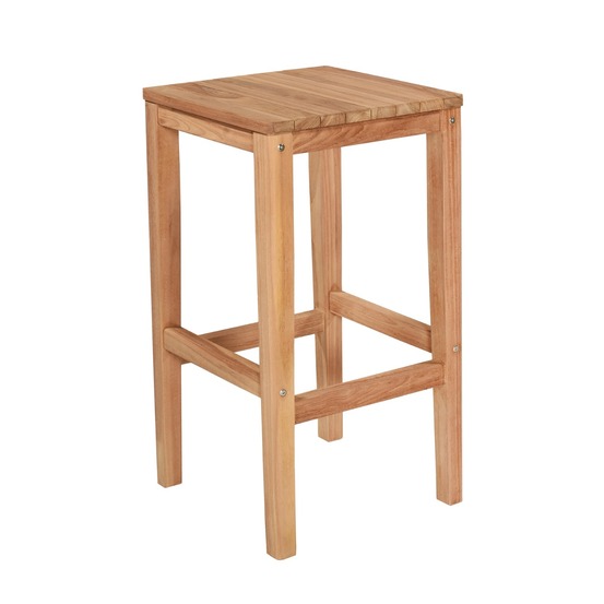 Tabouret haut en teck massif sarina