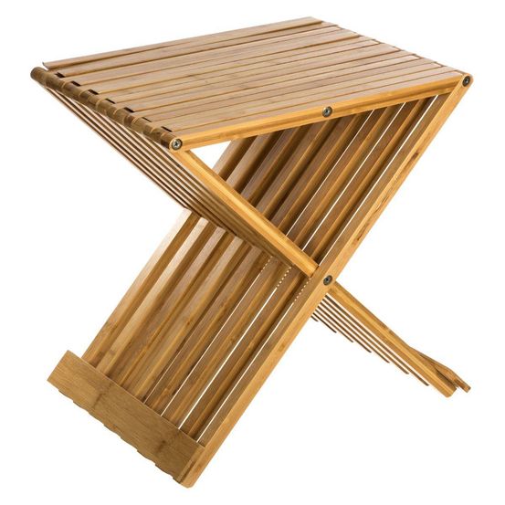 Tabouret pliant d'appoint bambou