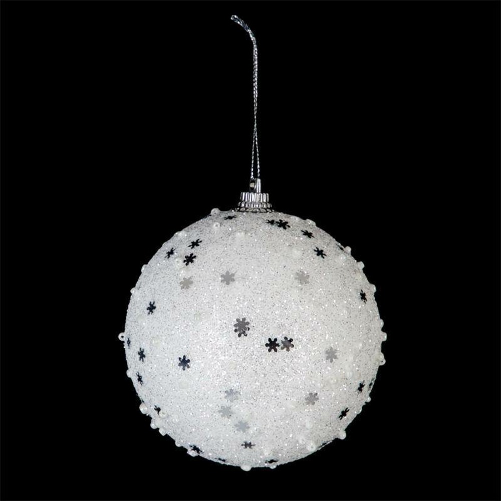 Boule noël argent pailletée d8
