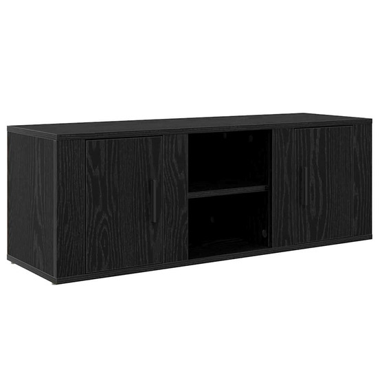 Meuble tv chêne noir 100 x 31,5 x 35 cm bois d'ingénierie