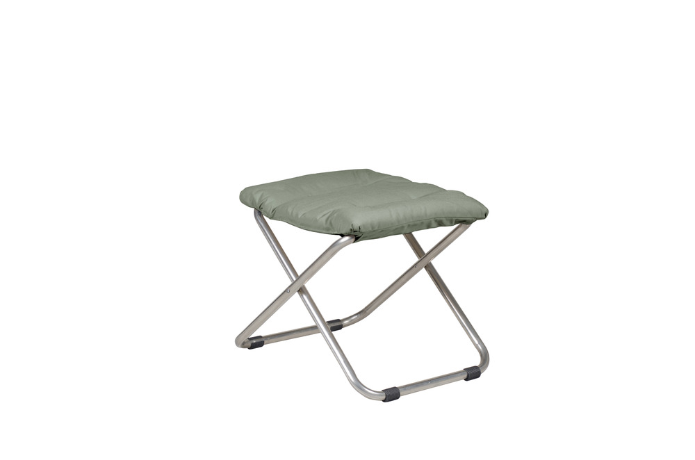 Repose pieds - Chico Soft - alu. brut oléfine Vert sauge - L.49xl.60xH.47cm