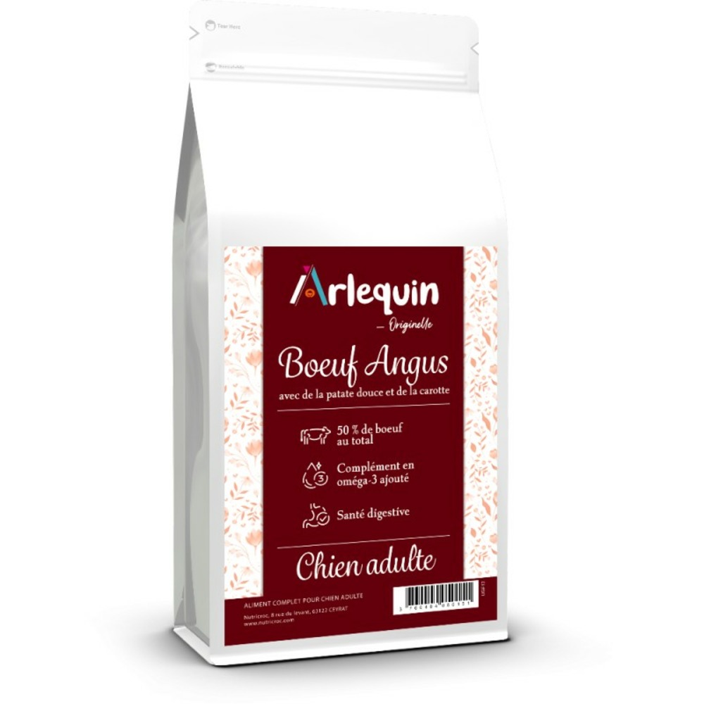 Croquette chien sans céréales arlequin originelle bœuf angus 12 kg