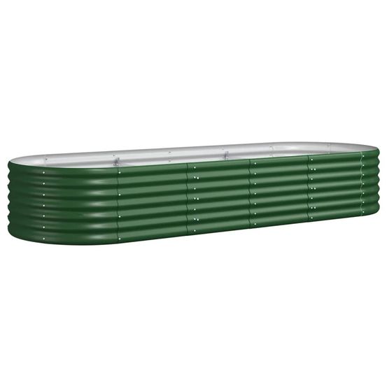 Lit surélevé de jardin acier galvanisé 224x80x36 cm vert