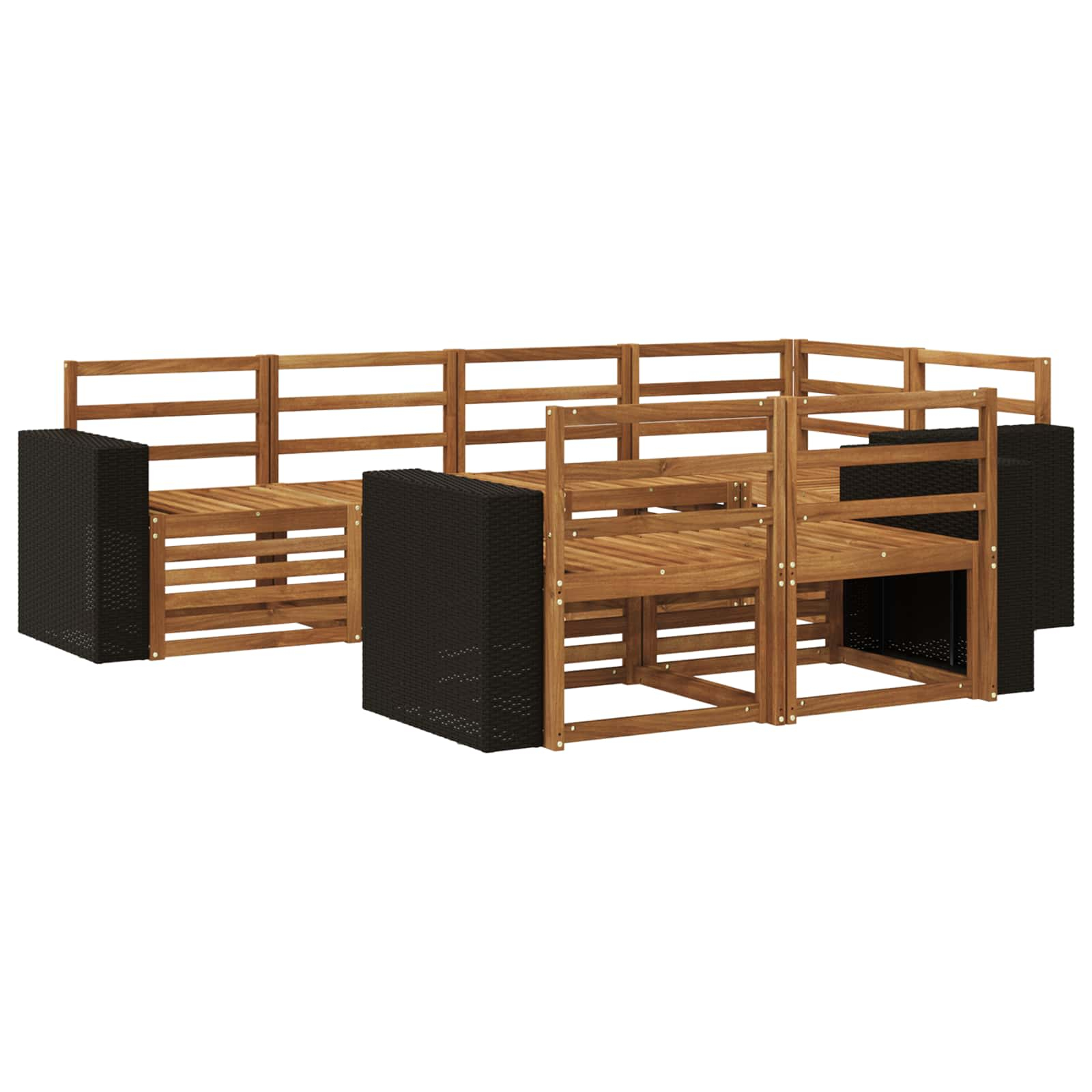 Ensemble de canapé d'angle 7 pcs naturel