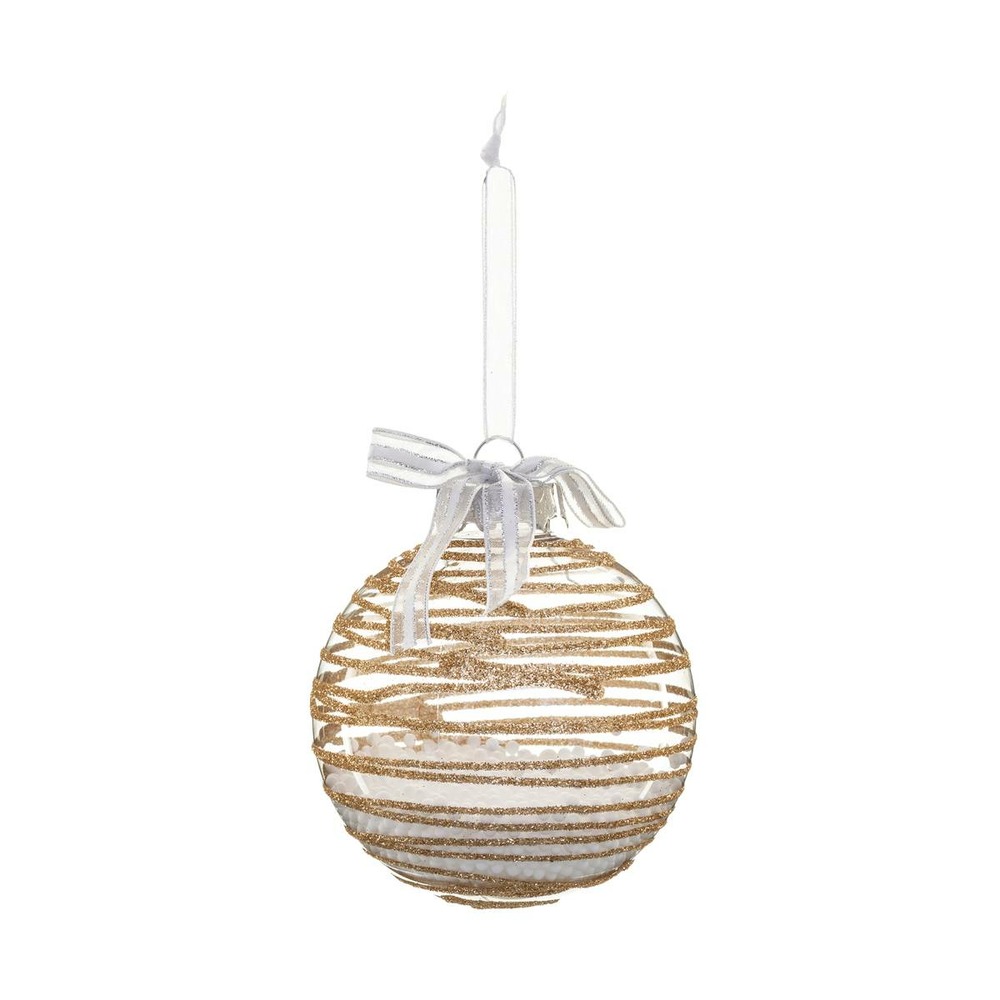 Boule avec billes à l'intérieur d.8cm or