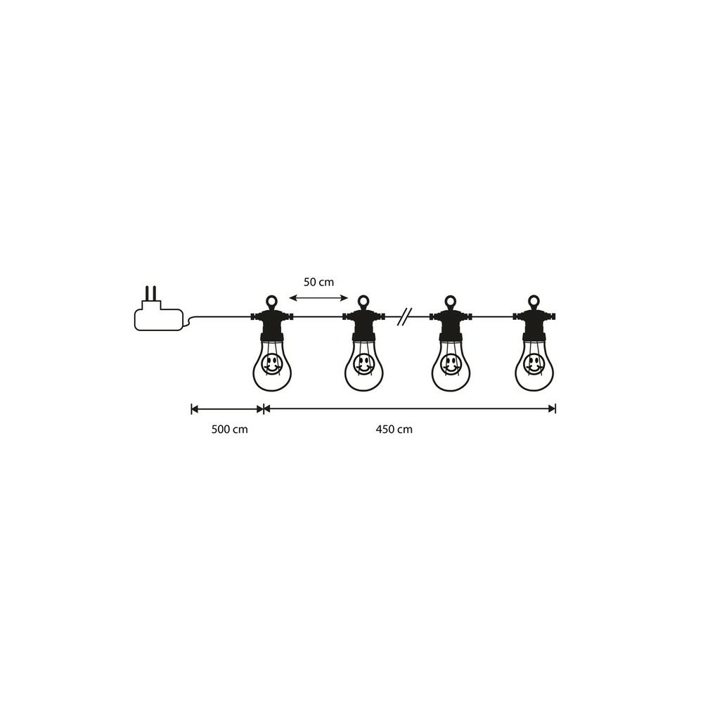 Luca lighting smiley guirlande lumineuse led extérieure - l450 cm - jaune
