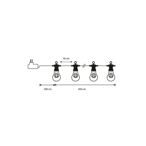 Luca lighting smiley guirlande lumineuse led extérieure - l450 cm - jaune