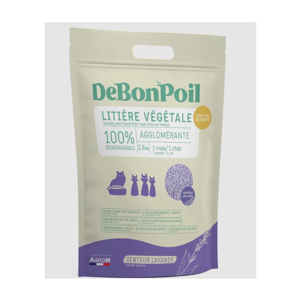 Litière naturelle lavande biodegradable - essentiel 2,8 kg