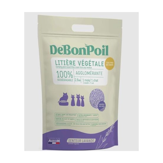 Litière naturelle lavande biodegradable - essentiel 2,8 kg