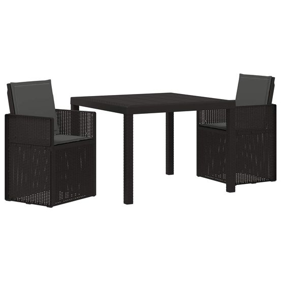 Ensemble de salle à manger pour jardin 3 pc anthracite pp